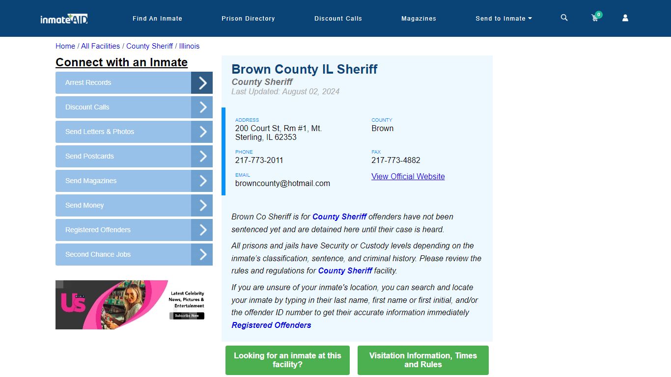 Brown County IL Sheriff & Arrest Search - InmateAid